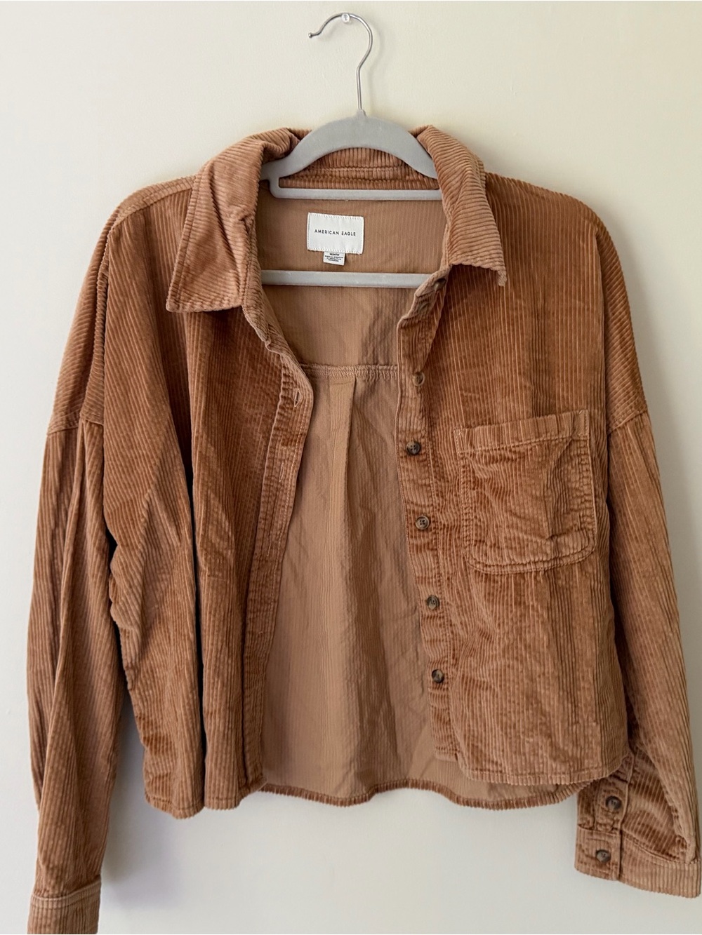 American Eagle Outfitters Corduroy Button-Up Jacket in Brown